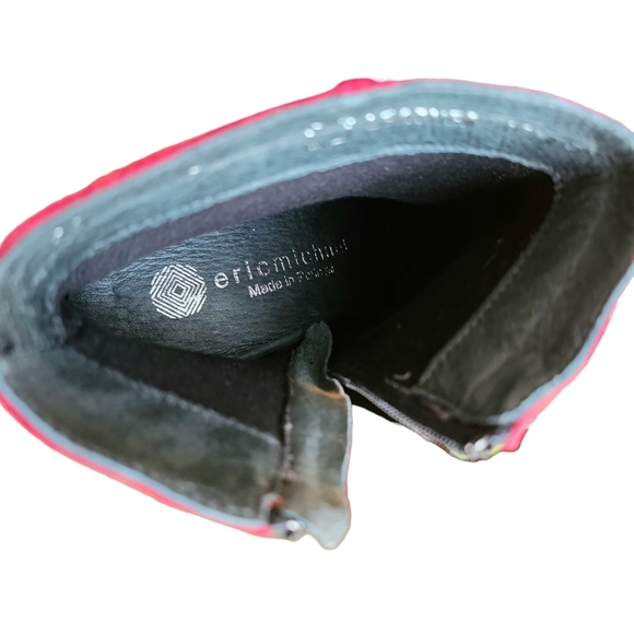 Eric Michael Arco Red Suede Chunky Heel Ankle Boots Size 36/5 - Picture 6 of 12